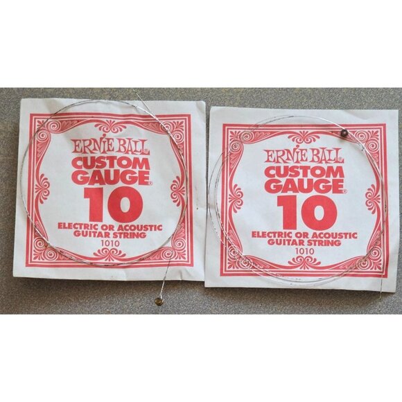 Ernie Ball Custom Gauge 10 Electric Or Acoustic Guitar Strings 5 Individual Pack - Picture 2 of 4